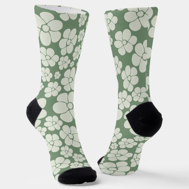 Calcetines Patrón de Flor - Verde (Angular)