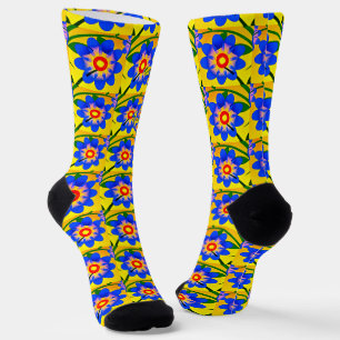 Calcetines Patrón de flores abstractas