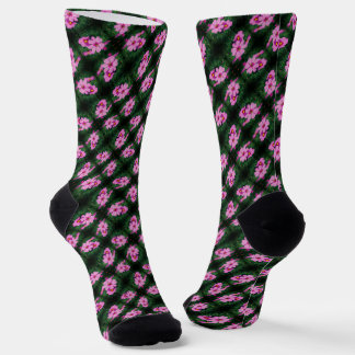 Calcetines Patrón de flores de cosmos rosadas