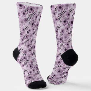 Calcetines Patrón de flores de lámina en el fondo del tigre