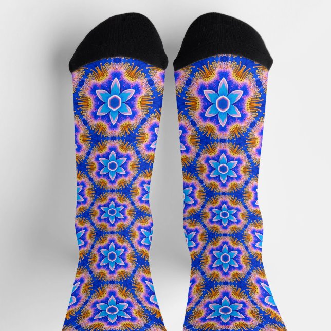 Calcetines Patrón de flores de pelusa (Arriba)