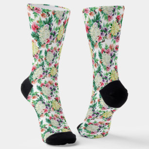Calcetines Patrón de flores de verano coloridas