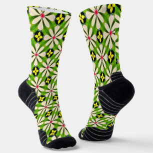 Calcetines Patrón de flores estéticas
