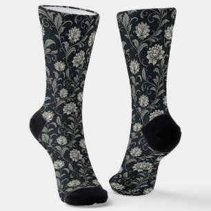 Calcetines Patrón de flores góticas
