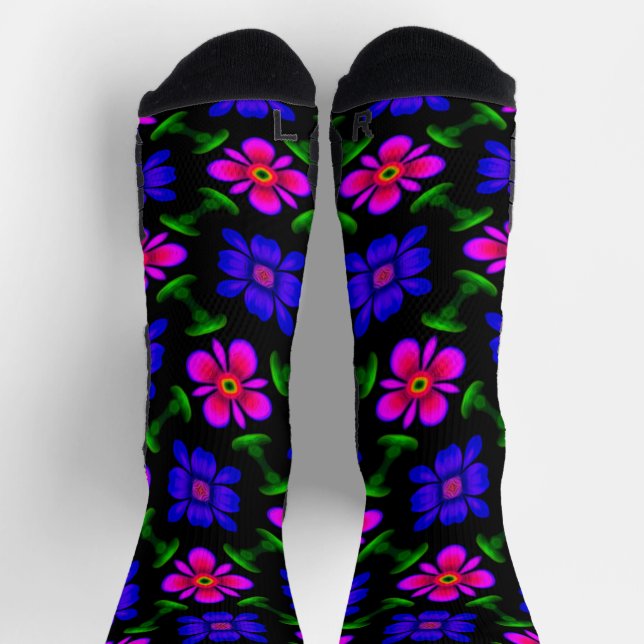 Calcetines Patrón de flores rosas adorables (Arriba)