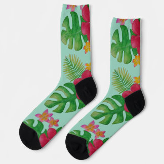 Calcetines Patrón de flores tropicales