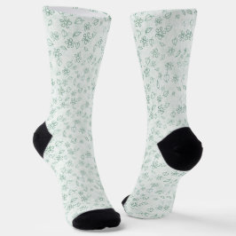 Calcetines Patrón de flores y hojas