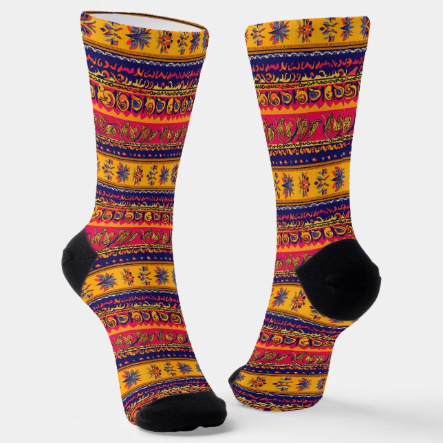 Calcetines Patrón de folklore del sur (Angular)