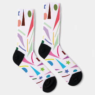 Calcetines Patrón de formas geométricas abstractas coloridas