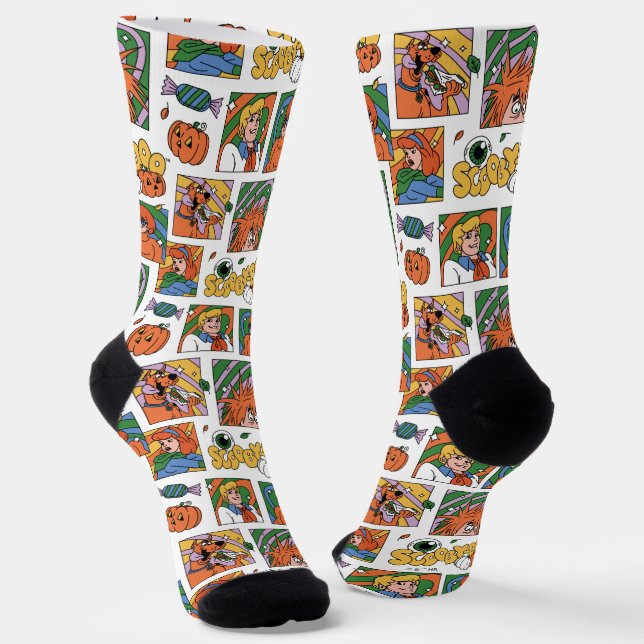 Calcetines Patrón de fotos de Halloween de Scooby-Doo (Angular)