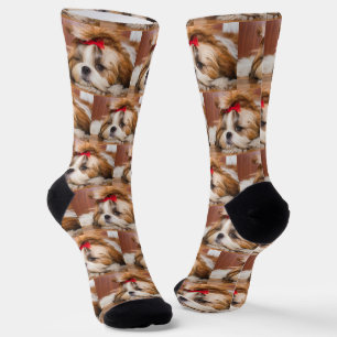 Calcetines Patrón de fotos del personalizado de cachorros de