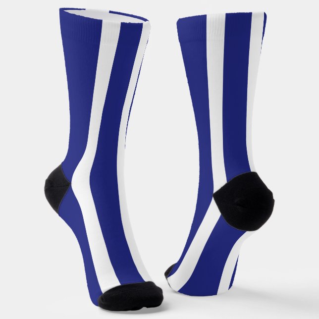 Calcetines Patrón de franjas azul y blanca de la marina (Angular)