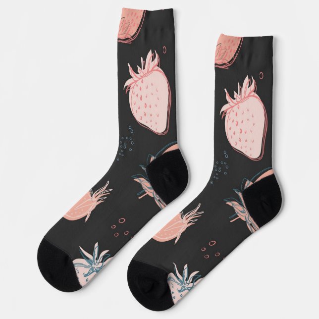 Calcetines Patrón de fresa (Izquierda)