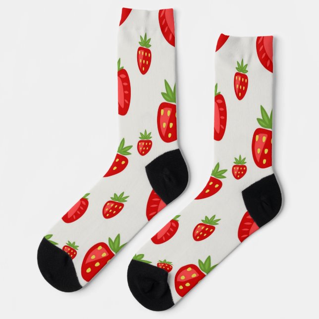 Calcetines Patrón de fresa (Izquierda)