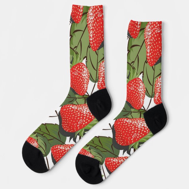 Calcetines Patrón de fresa (Izquierda)
