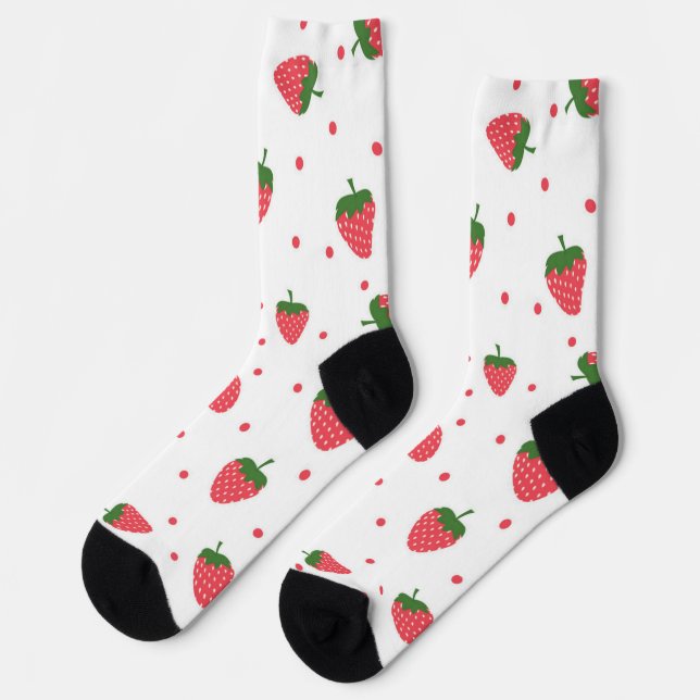 Calcetines Patrón de fresa (Izquierda)