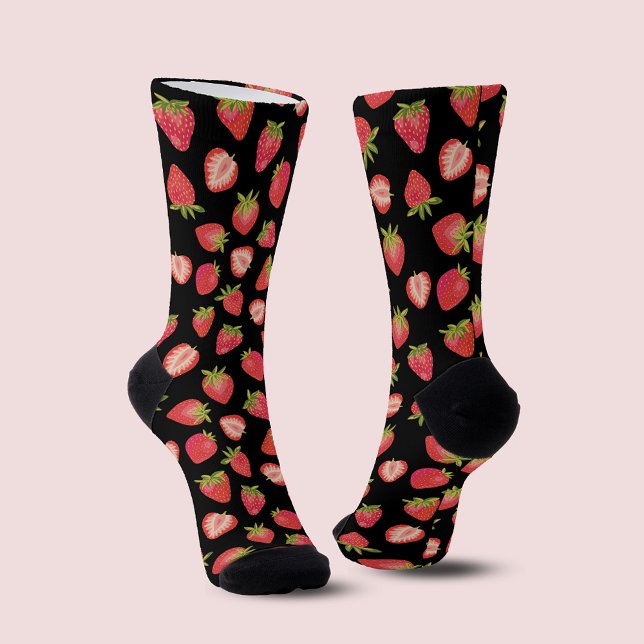 Calcetines Patrón de fresa de verano (Subido por el creador)