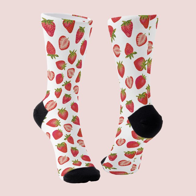 Calcetines Patrón de fresa de verano (Fun summer strawberry socks.)