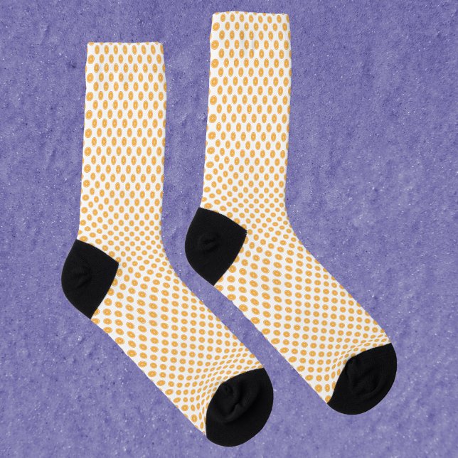 Calcetines Patrón de fruta de cortes de naranja (A pair of socks with a fun orange pattern!)