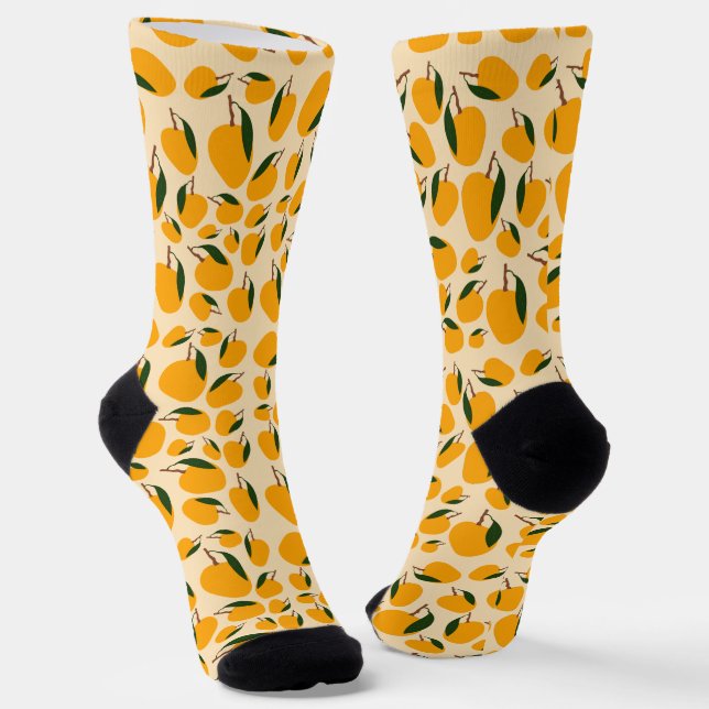 Calcetines Patrón de Fruta de Verano de Mango (Angular)