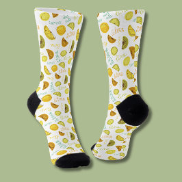 Calcetines Patrón de frutas cítricas de limón y lima
