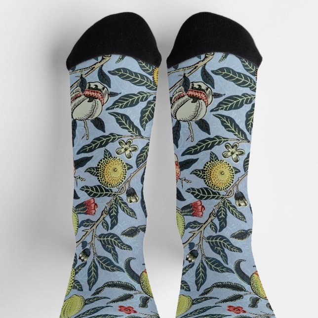 Calcetines Patrón de Frutas de Granada Antiguo de William Mor (Arriba)
