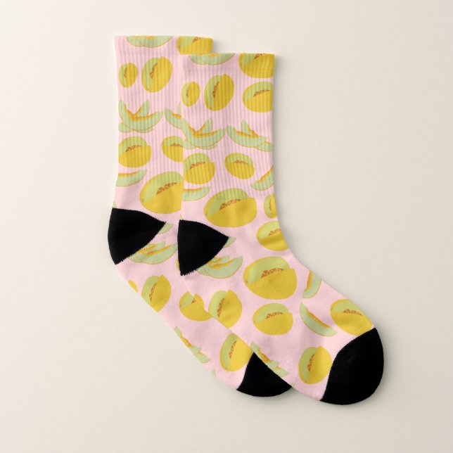 Calcetines Patrón de frutas de Melones de Honeydew (Par)