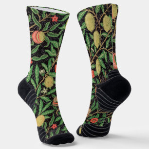 Calcetines Patrón de frutas vintage de William Morris