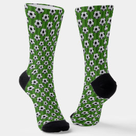 Calcetines Patrón de fútbol europeo verde moderno