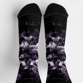 Calcetines Patrón de galaxia púrpura geométrica triangular ah