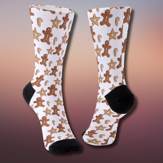 Calcetines Patrón de galleta de jengibre de Navidad (Christmas cookie pattern socks)