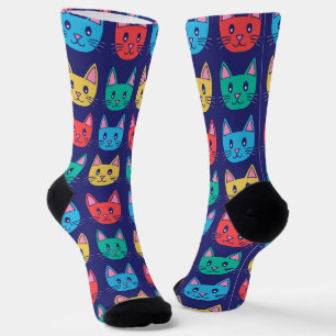 Calcetines Patrón de gato de corte