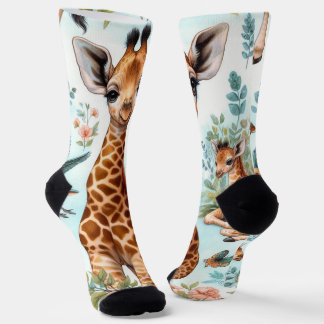 Calcetines Patrón de Giraffe de Bebé Cute Vintage