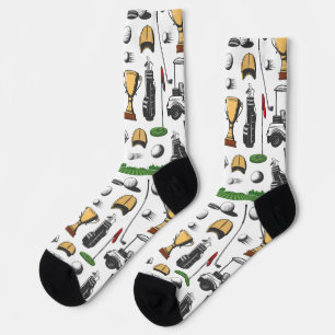 Calcetines Patrón de golf elegante: Golfistas y equipo