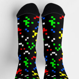 Calcetines Patrón de gráficos de videojuegos de 8 bits retro