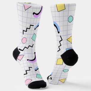 Calcetines Patrón de Graph cúbico para su blanco