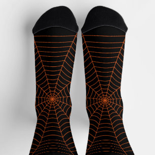 Calcetines Patrón de Halloween de telaraña de araña negra nar
