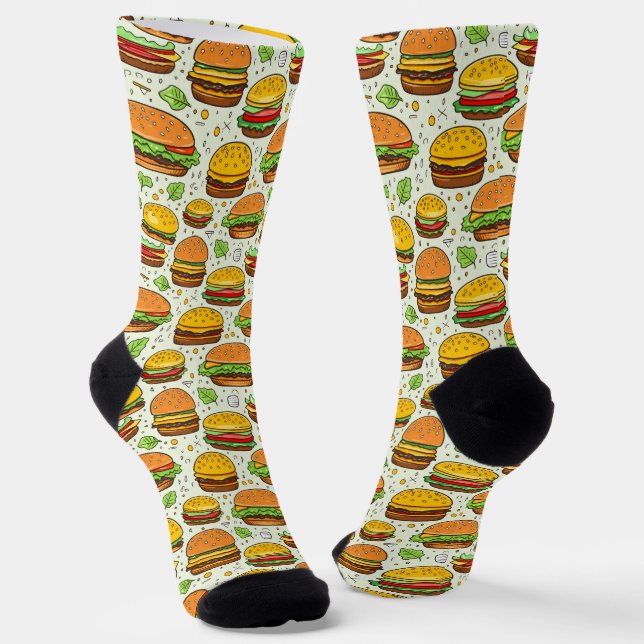 Calcetines Patrón de Hamburguesas Cutas (Angular)