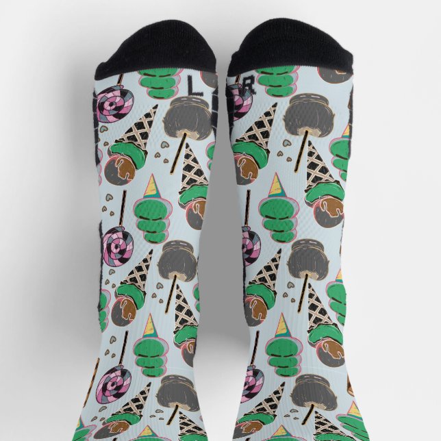 Calcetines Patrón de helado | Patrón de las lolias | langosta (Arriba)