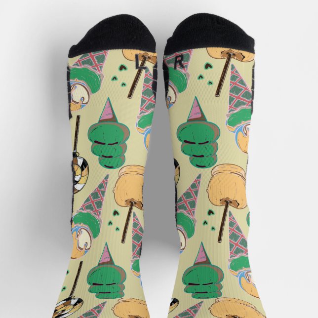 Calcetines Patrón de helado | Patrón de las lolias | langosta (Arriba)