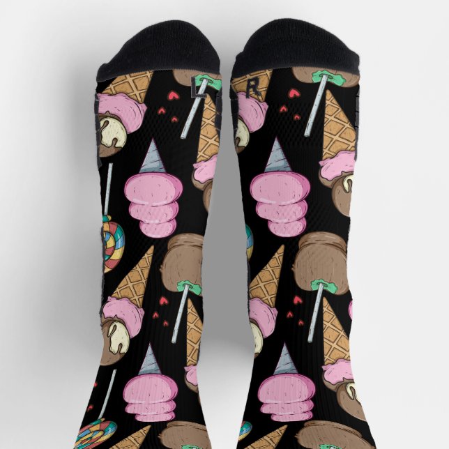Calcetines Patrón de helado | Patrón de las lolias | langosta (Arriba)