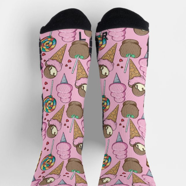 Calcetines Patrón de helado | Patrón de las lolias | langosta (Arriba)