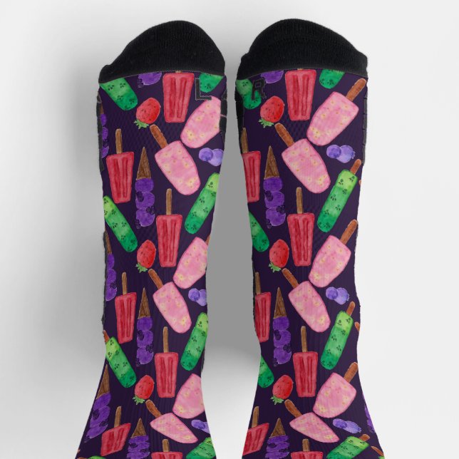 Calcetines Patrón de helado | Patrón de las lolias | lollipop (Arriba)