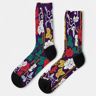 Calcetines Patrón de hoja tradicional japonés