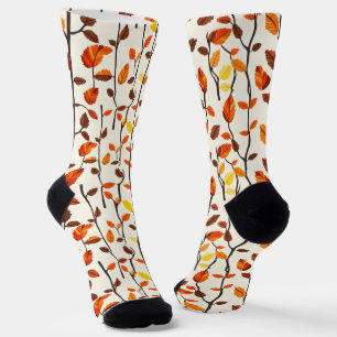 Calcetines Patrón de hojas de caída luminosas
