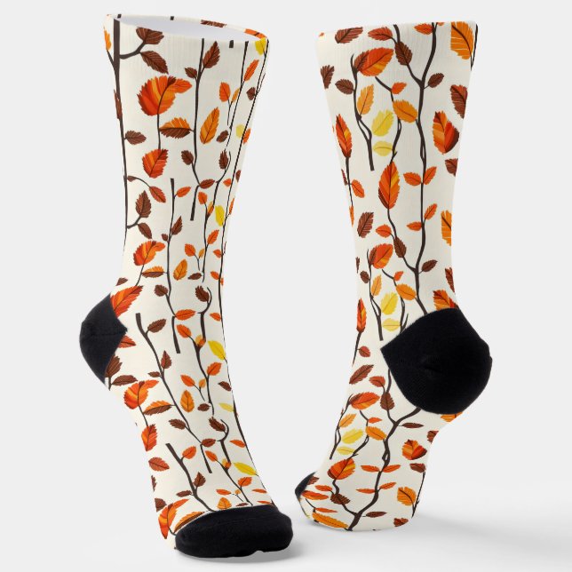 Calcetines Patrón de hojas de caída luminosas (Angular)