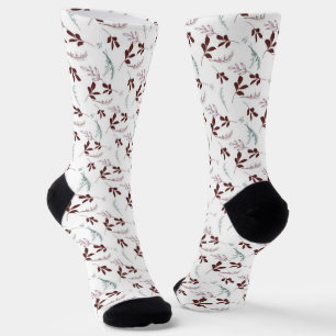 Calcetines Patrón de hojas de Doodle