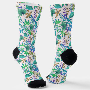 Calcetines Patrón de hojas tropicales