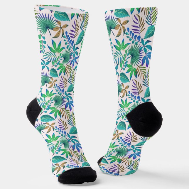Calcetines Patrón de hojas tropicales (Angular)
