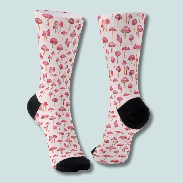 Calcetines Patrón de hongo rosa (pink mushroom pattern socks)